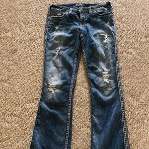 Women’s Silver Aiko Flap Bootcut Jeans Size W30/L33
